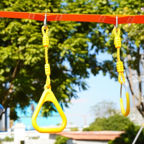 Climbing Gymnastic Rings for Kids - Strong Obstacle Course Ninja Ring Monkey Bars for Outdoor Backyard Play Sets, Swing Set - color: Ninja Rings