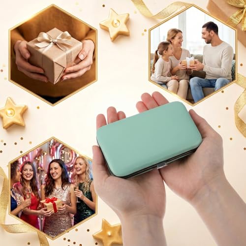13-Piece Manicure Kit for Women Nail Travel Stainless Steel | Nail Clippers Set Pedicure Grooming With Travel Case Portable With Exquisite Leather for Men Women(Green)