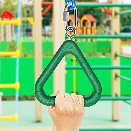 Dolibest Monkey Bars Swing Trapeze Bar Kids Monkey Bars Playground Trapeze Bar Swingset Rings Swing Sets for Backyard with Monkey Bars Ninja Course for Kids Outside Playset with Monkey Bars (2Pcs) - color: Green-2 Pack