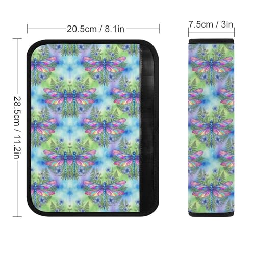 2 Pack Dragonfly Purple Flowers Seat Belt Shoulder Pad Universal Soft and Comfortable Seat Belt Covers Cushion for Kids, Most Cars, Comfortable Driving - color: Pattern 1219
