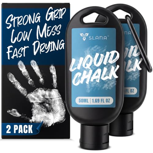 Liquid Chalk for Weightlifting, Gym and Workout Hand Chalk Grip | Magnesium carbonate grip chalk in 50ml, 59ml clear and 250ml sizes. For lifting, cheer, gymnastics and CrossFit. - size: 1.7 fl oz 2-Pack (Grip Mini Duo)