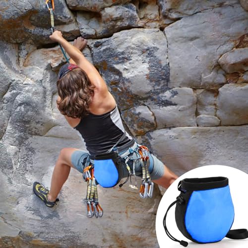 Climbing Chalk Bag - Small Chalk Bag Bouldering for Rock Climbing Chalk Pouch - color: BLACK