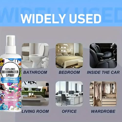 Shoe Spray Deodorizer 100ml Shoe Smell Eliminator Spray | Footwear Odor Removal Mist for Travel Hiking Home Tennis Leather Fabric Canvas Sneaker