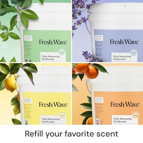 Fresh Wave Odor Eliminator Gel Bucket, 248 oz. Lemon Refill | EPA Safer Choice rated, No parabens or harsh chemicals, Refills up to 16 large gel jars, Pet-safe room deodorizer - size: 15.50 Pound (Pack of 1)