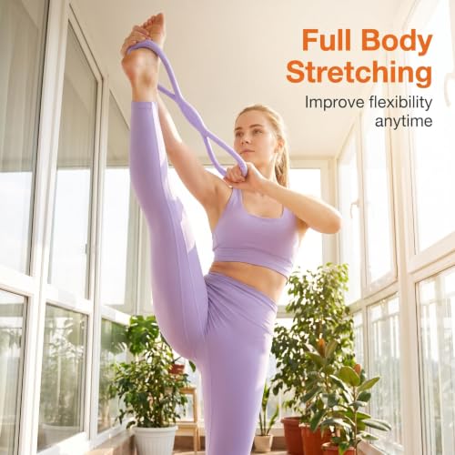 Figure 8 Resistance Band, Figure 8 Resistance Bands for Women Men,Resistance Band Figure for Working Out, Non-Slip Handles, Home Gym, Yoga & Physical Therapy - color: 25 LBS PURPLE