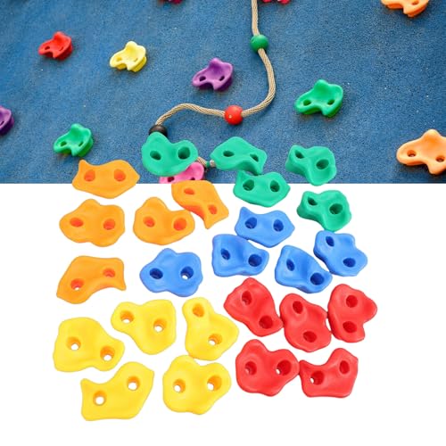 Rock Climbing Holds Set, Colorful Ergonomic Stones with Textured Grip for Indoor Outdoor Climbing Walls
