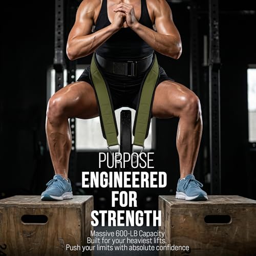 Heavy-Duty Belt for Belt Squats, Weight Training Rack Attachment, Squat Machine Accessory, Strength Training Equipment - color: Green