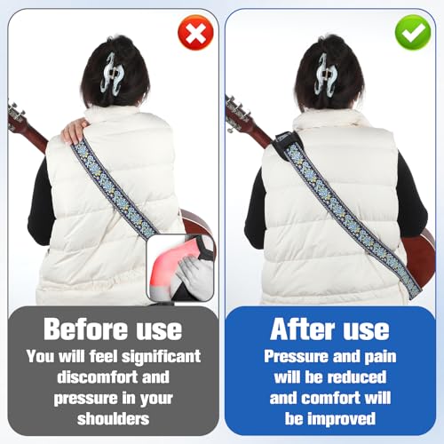 Removable Backpack Strap Pads, Universal Breathable Cushion, Black Shoulder Strap Pad for Backpack, Luggage, Guitar Strap, Laptop Bag