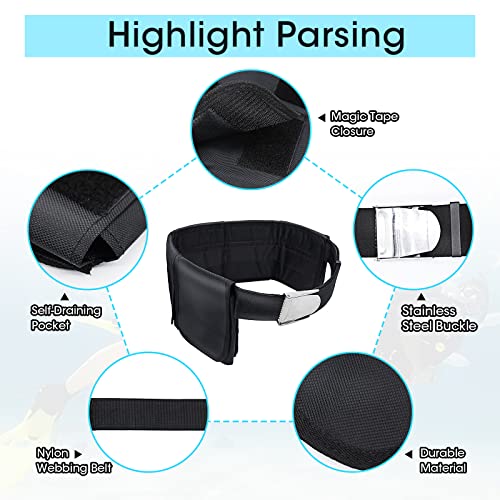 Scuba Weight Belt with 5 Pockets, Quick-Release Buckle Diving Pocket Weight Belt Adjustable Snorkeling Webbing Weight Pouch Belt fit for Waist 32" to 52" Black (Not Including Weights)