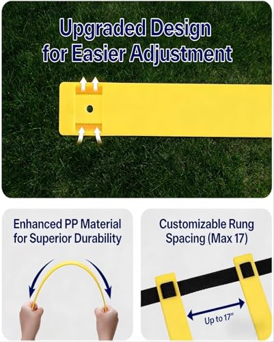 6 Packs Agility Ladder Speed Training Set - 36 Detachable Rungs (20 Inches Each) with 24 Ground Stakes, Portable Exercise Ladders for Soccer Football Footwork Training w/Carry Bag - color: yellow