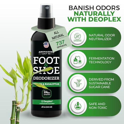 Aromasong Natural Shoe Deodorizer and Foot Spray | 2-Pack | 24-Hour Freshness Foot Odor Eliminator for Feet - Extra Strength Fresher for Smelly Shoes & Stinky Feet Spray with Refreshing Scent, 4oz - size: 4 Ounce (Pack of 2)