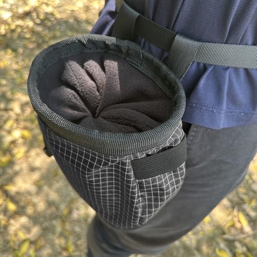 Climbing Chalk Bag with Zipper Pocket Climbing Chalk Bag Pouch with Waist Belt for Bouldering Weightlifting Powerlifting Gym Workout - color: Black