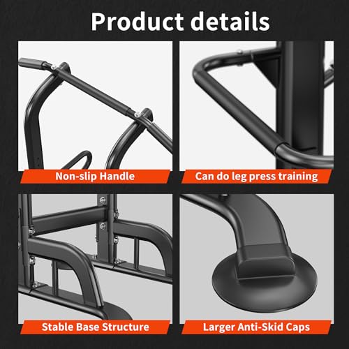 SogesHome 11-Levels Height Adjustable Power Tower Pull Up Bar & Dip Station | Multi-Function Full Body Strength Training Equipment for Home Gym, Freestanding Exercise Dip Bar Fitness Workout Machine