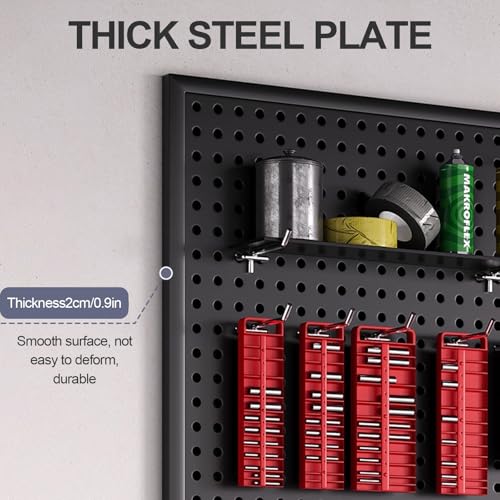 Tool Wall Pegboard, Black Office Desk Metal Hanging Board, Pegboard And Accessories, Wall Storage Rack, Suitable For Home, Office, Dormitory, Gaming Desk(23.6x15.7in) - size: 23.6x15.7in