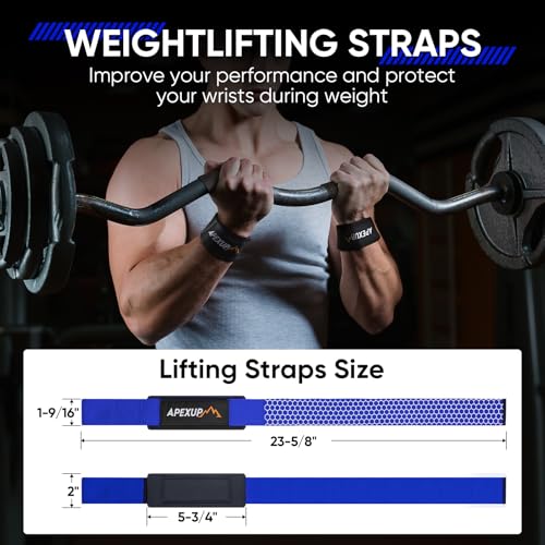 Weight Lifting Straps for Weightlifting, Lifting Wrist Straps Gym, Deadlift Strap, Anti Slip Silicone Weightlifting Strap Men Women Powerlifting, Strength Training - color: Blue, size: 2 Pair