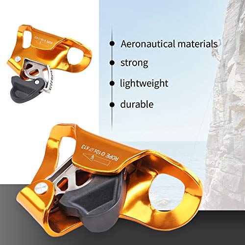 WILDKEN Rock Climbing Chest Ascender Climbing Mountaineering Tree Arborist | Rappelling Gear Climbing Equipment Rope Clamp for 10-13MM Rope - color: Orange