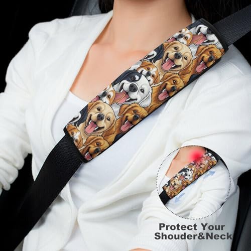 Universal Soft and Comfortable Car Seat Straps Shoulder Pads for Adult Use, Stroller Pushchair High Chair, 2PCS Cartoon Selfie Dog Harness Pads Strap - color: Pattern 764