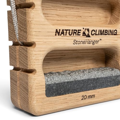 Portable Hangboard | Rock Climbing Hangboard | Hang Board for Climbing | Fingerboard | Strengthen Your Fingers | Bouldering Gifts | Hard Wood - color: Granite