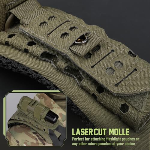 WYNEX Shoulder Strap Pad for Vest Carrier Accessories 2 Pack | 1000D Nylon Tactical Plate Shoulder Pads Strap Cushion, Flak Vest Shoulder Pads, Soft 3D Mesh Pads with Tactical Gear for Men - color: Army Green