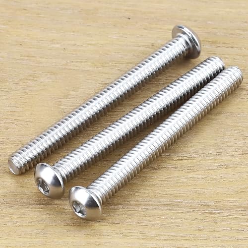 1/4-20 x 2 Button Head Socket Cap Bolts Screws, 304 Stainless Steel 18-8, Allen Hex Drive, Bright Finish, Fully Machine Thread, Pack of 25 - size: 1/4-20 x 2