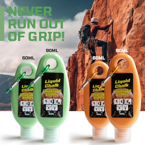2oz(60ml) Liquid Chalk, Mess Free Gym Chalk for Weightlifting, Gymnastics, Rock Climbing, Dancing, and Lifting. Sweat Resistant and Long Lasting for Stronger Hand Grip