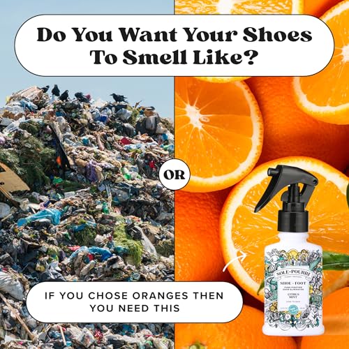 Sole-Pourri Shoe Deodorizer + Foot Spray, 3.4 Fl Oz, Up to 150 Uses, Funk-Fighting Odor Freshener with Essential Oils, for Smelly Shoes, Feet & Gym Bags, Citrus & Mint Scent - size: 1 Ounce (Pack of 1), style: Citrus Mint