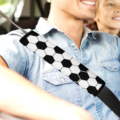 2 Pack Breathable Car Seat Straps Shoulder Pads for Elderly Support, All Vehicles, Soccer Lovers Seat Belt Cushion, Neck and Shoulder Support - color: Pattern 57