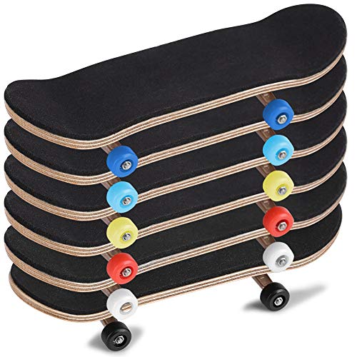 HURRISE Wooden Finger Skateboard, Maple Wood and Alloy, Yellow, with Box, Stress Relief Kids Gift - color: Yellow