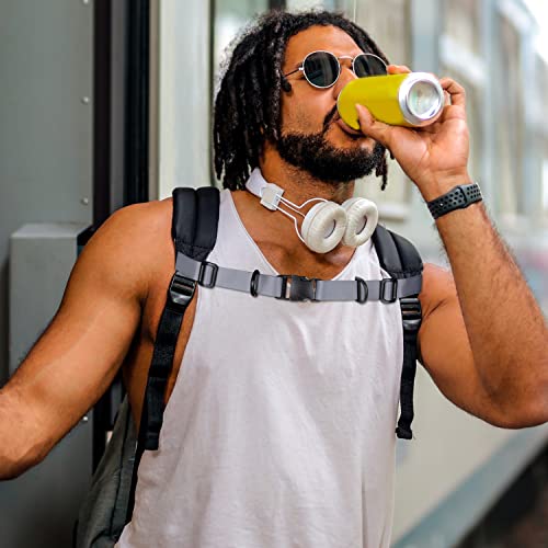 Wisdompro Backpack Chest Strap, Heavy Duty Backpack Sternum Strap Add on | Adjustable Nylon Chest Belt Replacement with Quick Release Buckle, for Travel, Hiking, Camping and Jogging - with Slide Locks - color: Gray