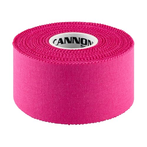 Cannon Sports Premium Athletic Tape - 1.5” x 45 Feet Per Roll - Easy Tear, No Sticky Residue, Very Strong, Hypoallergenic and Latex Free - Ideal for Sprains, Strains, First Aid - Pack of 3 (Pink) - color: Pink