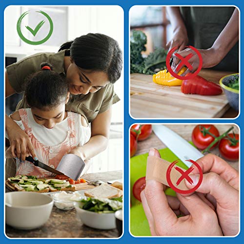 Patelai 6 Pieces Finger Guards for Cutting Stainless Steel Finger Protectors Adjustable Safe Slice Hand Guard Protect for Food Chopping Slicing Cutting, 2 Styles