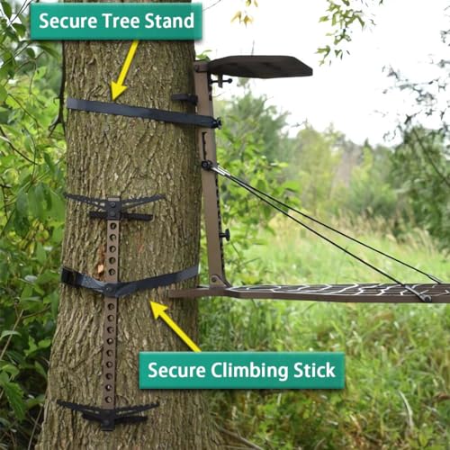 Huntury Climbing Stick Straps, Tree Stand Strap, Climbing Steps Replacement Strap, Climbing Stick Attachment, Quick, Easy and Quiet to Install, Treestand Accessessories For Hunting - style: Pack Of 4