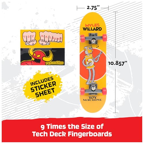 TECH DECK Toy Machine Handboard, Authentic Mini Skateboard | 9x Larger than a Fingerboard, Hands Only, Authentic Graphics, Die-Cast Trucks, Skateboard Gifts for Kids & Collectors Ages 6+ - style: Toy Machine