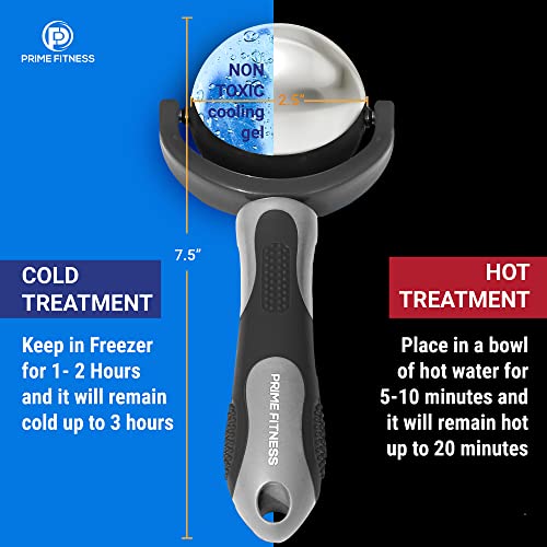 Cold Massage Roller Ball | Cold Therapy | Ice Roller Ball with Handle | cryo Stick | Relieve Muscle Pain (Black) - color: Black