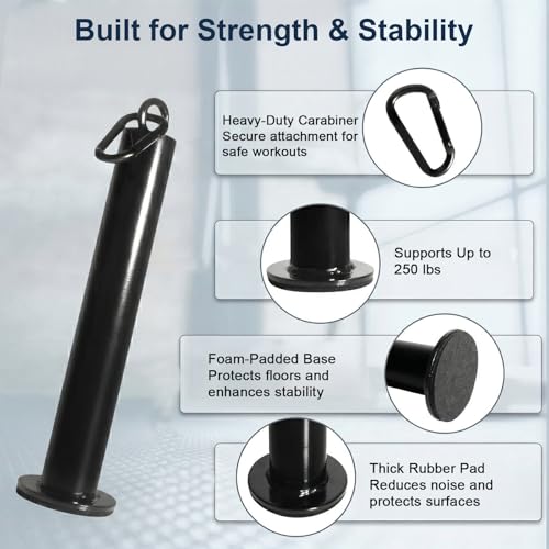 Heavy Duty Weight Loading Pin with Carabiner, Compatible with 2" Olympic Weight Plates, for Cable Pulley LAT Pulldown System, Home Gym Strength Training Equipment