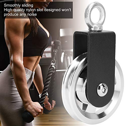 AstraLoom Fitness Equipment Bracket 95mm Aluminum Alloy Pulley Silent Hanging Wheel Heavy Duty Rotation Single Wheel Pulley Set for Home Gym DIY Building Sports Equipment
