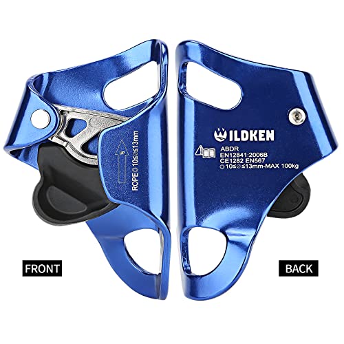 WILDKEN Rock Climbing Chest Ascender Climbing Mountaineering Tree Arborist | Rappelling Gear Climbing Equipment Rope Clamp for 10-13MM Rope - color: Blue