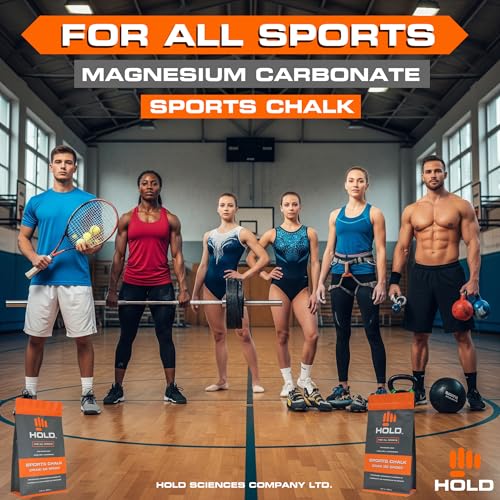 HOLD Sports Chalk – Pure Magnesium Carbonate for Climbing, Weightlifting, Gymnastics & Powerlifting – No Additives, Non-Toxic, Sweat-Resistant, Strong Grip Performance - style: Micronized