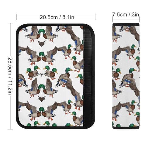 2PCS Universal Fit Car Seat Belt Pad for Kids, Most Cars, Mallard Duck White Seat Belt Cushion, Shock Absorption - color: Pattern 391