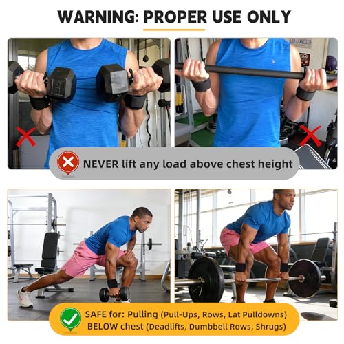 GPANDAG Weight Lifting Hooks for Men and Women (Pair) | 330 LB Heavy Duty Gym Lifting Wrist Strap Hook for Deadlifts, Pull-Ups, Strength Training, 0.4inch Grip Weightlifting Hooks - color: Black-Double hook