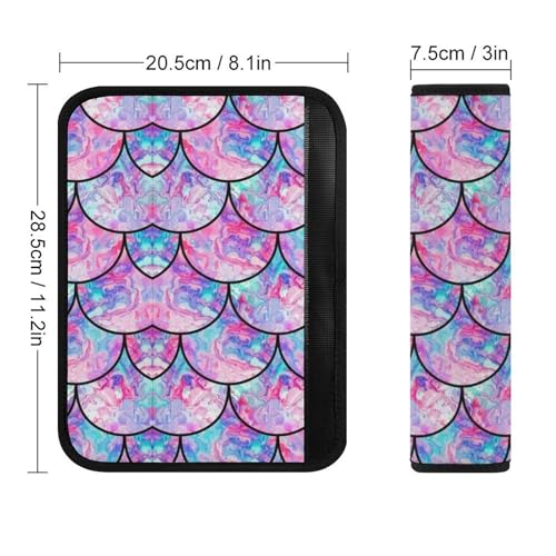 2PCS Universal Fit Car Seat Belt Pad for Kids, Most Cars, Mermaid Scales Gradient Seat Belt Cushion, Shock Absorption - color: Pattern 472