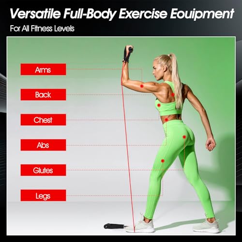 5PCS Resistance Bands with Handles 5-Level Stretch Exercise Pull Up Bands Physical Resistance Tube with Door Anchor for Men Women Muscle Toning Strength Training Home Workouts Fitness Pilates