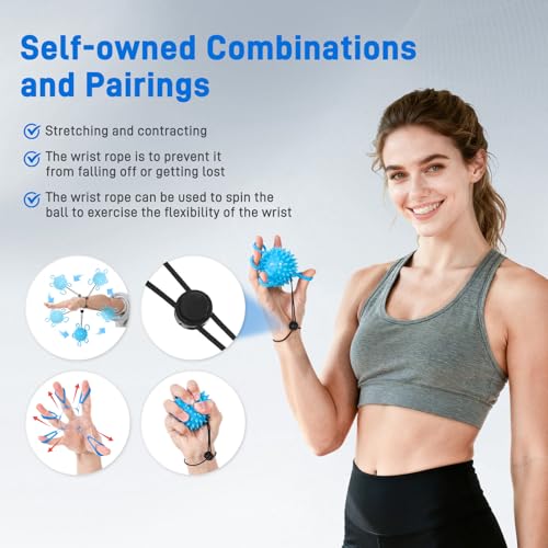 Wefaner Finger Strengthener, Therapy Hand Ball,Finger Exerciser Ball, Finger Stretching and Rehabilitation Training for The Elderly