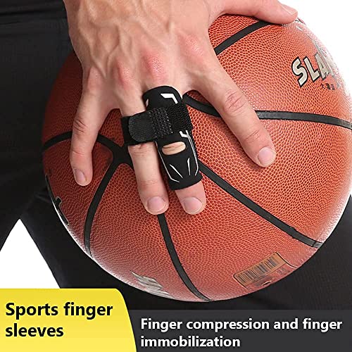Finger Splint Finger Support Adjustable Elastic Compression Finger Sleeves Finger Brace Relieve Joint Pain Finger Guard Sport Finger Protector for Basketball Volleyball Tennis Baseball - M - size: Medium