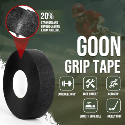 Gun Grip Tape, 1 in x 82 FT Goon Tactical Tape for Guns, Handgun, Pistol, Firearm, Rifle, Hockey, Bats, Baseball - Non-Slip, Non-Reflective Gun Tape Cotton & Synthetic Blend (Black & Green)