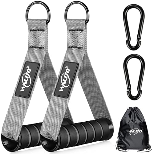 Exercise Handles, Cable Machine Handles for Gym Cable Attachments Training | 2 Pack Heavy Duty Handle with Non Slip Grip for Cable Machines, Pull Down Workouts, Resistance Bands and Home Gym Equipment - color: Grey