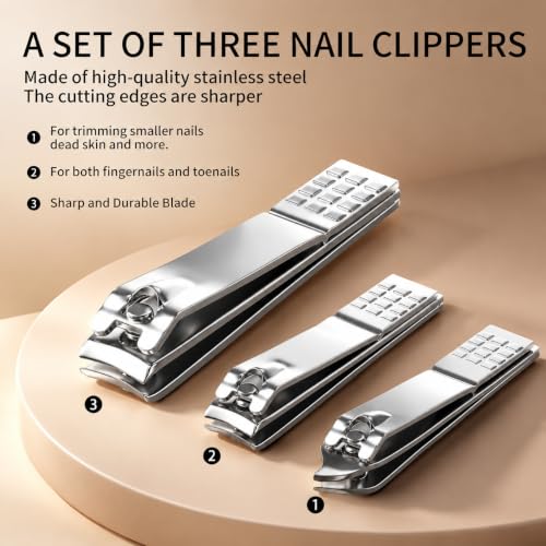Manicure Set, Stainless Steel Nail Clipper Set with Luxurious Travel Case | 12-Piece Set with Thicker Steel, Precision-ground Cutting Edges, and Smooth-finished Tools for Clean, Precise Trimming. - color: Silver and Black