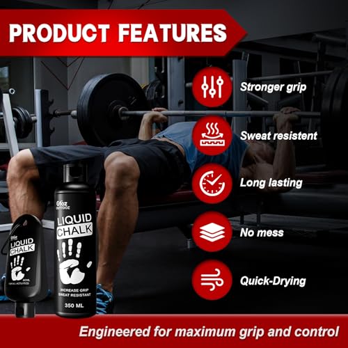 Pro Grade Liquid Chalk 2 oz or 12 oz Mess-Free Gym Chalk for Weightlifting, Gymnastics, Rock Climbing, Dancing, Dries in Seconds - style: 2 oz - 8 Pack