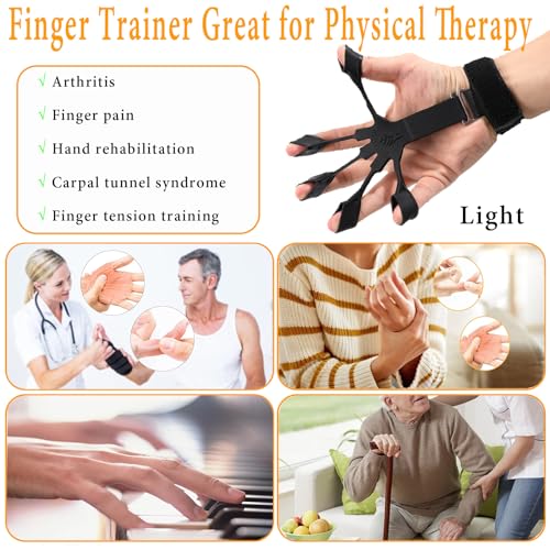 Grip Strength Trainer with Forearm Strengthener, Hand Grip Strengthener, Hand Extension Exerciser, Stress Relief Ball and Hand Grip Strengthener for Muscle Building and Injury Recover(5 PCS) - color: N-B+Yellow