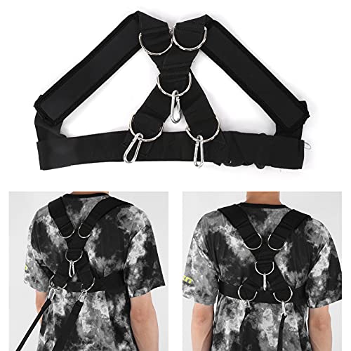Weight Bearing Shoulder Strap, Nylon Resistances Strength Training Shoulder Bands Pulling Sled Harness Vest Bands with Pulling Strap for Football Workout - color: Black